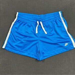 Nike Fit Dry Blue Athletic Shorts Womens Medium Drawstring Running Shorts